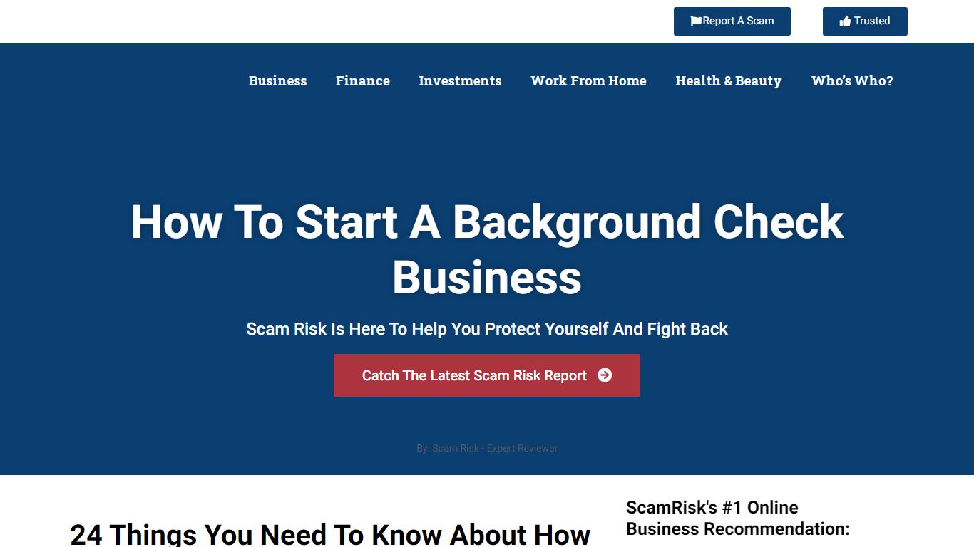 How To Start A Background Check Business - Scam Risk