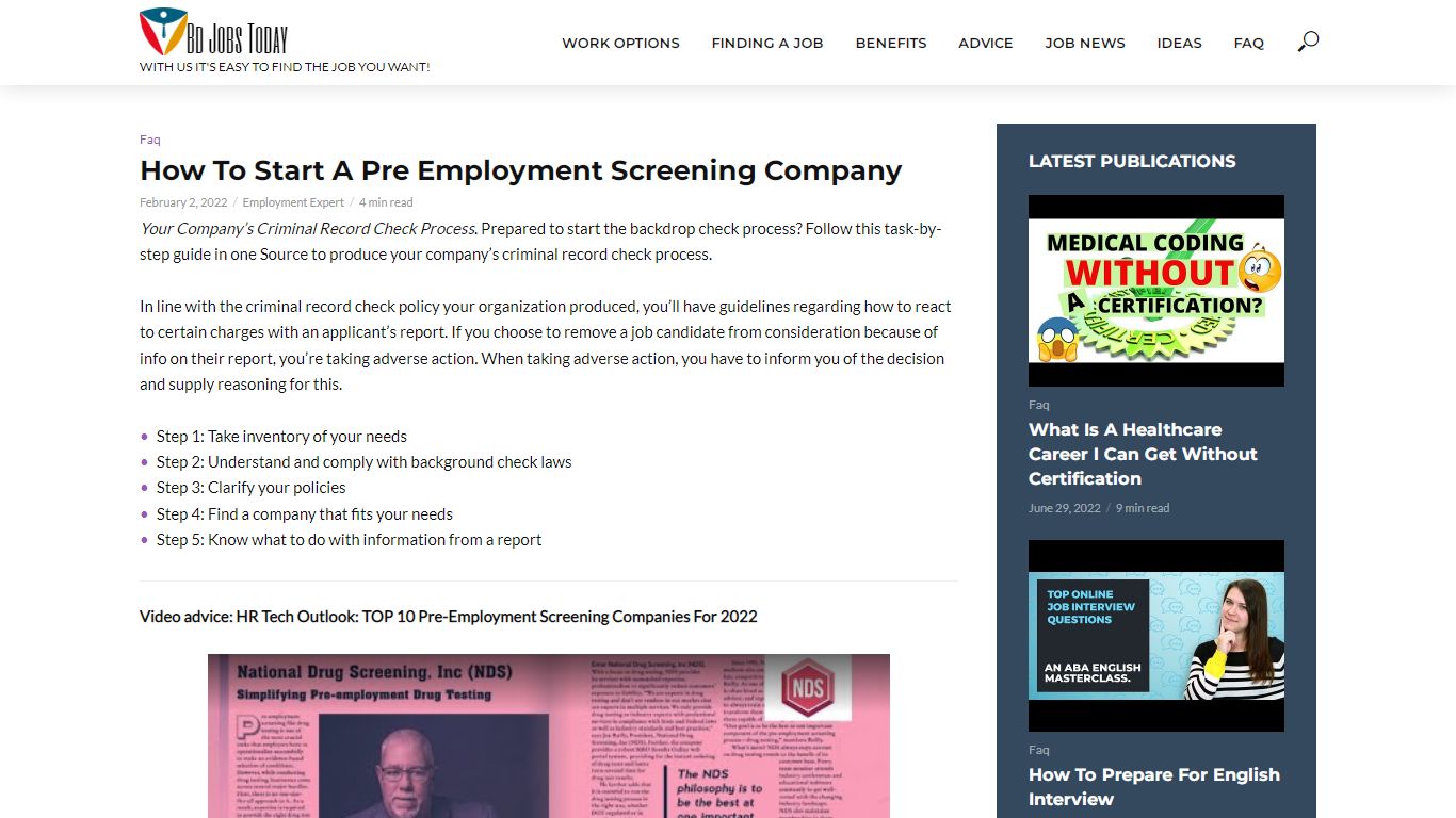 How To Start A Pre Employment Screening Company